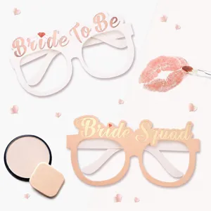 Bachelorette party paper glasses photo props Bride to Be Team Bride party accessories cute