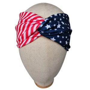 American flag headband patriotic twist hair band 4th of July party costume hair accessory