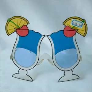 Funny cocktail glasses photo prop, summer Hawaiian party novelty eyewear for holidays.