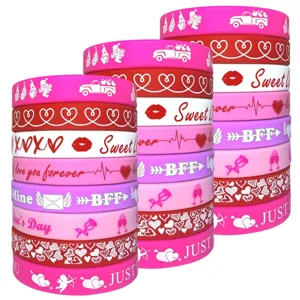 Ensemble de bracelets en silicone Saint-Valentin bracelets d'amitié cadeaux de fête