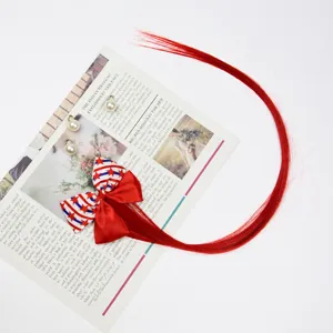 US Independence Day flag hair clip bow hairpiece party festive headwear decoration.