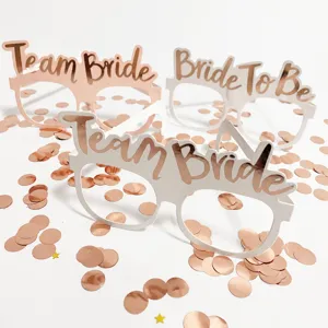 Bachelorette party paper glasses team bride photo booth props bachelorette decorations