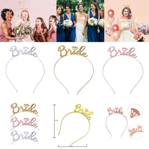 Στέκα Bride to be για bachelorette πάρτι τιάρα γάμου μεταλλική αξεσουάρ μαλλιών σετ