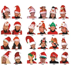 Christmas velvet hat party festive dress up cute santa snowman reindeer elf hat variant