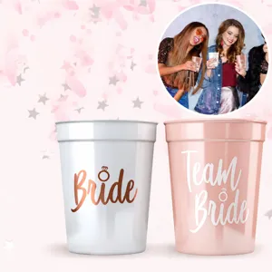 Bachelorette Party Plastic Cups Bride To Be And Team Bride Tumbler Wedding Bridal Shower Party Decorations Drinkware