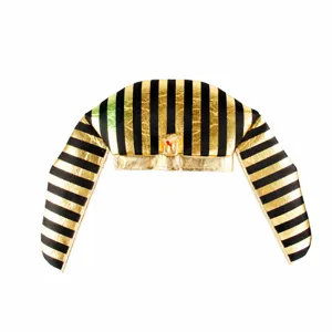Ancient Egyptian pharaoh headpiece costume accessory for Halloween cosplay parties and events.