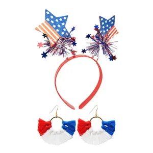 American Independence Day party headband and tassel earrings set patriotic festive costume props