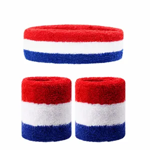 US flag sports sweatband set red white blue headband and wristbands for party sports