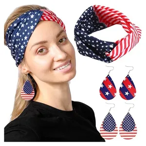 US Independence Day American Flag Headband Hair Bandana Patriotic Party Headwear Festival Hair Accessories