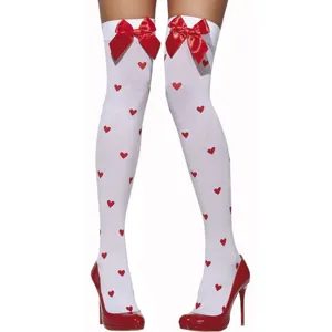 Sexy Christmas Party Cosplay Stockings Cute Heart Bowknot Thigh High Stockings Thin Temptation Long Socks For Women