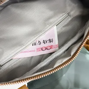 Korean style casual underarm shoulder bag interior detail with premium fabric lining design.