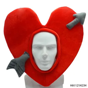 Chapeau de Saint-Valentin cœur rouge coiffe flèche de cupidon accessoire de fête