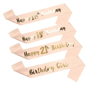 Birthday Party Satin Sash Celebration Party Supplies Decorative Sash for Women Birthday Celebration
