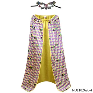 Carnival cape and masquerade mask set for adult party costume performance and festival events.