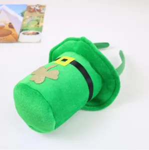 Saint Patrick's Day green top hat headband Irish party costume photo prop for festival.