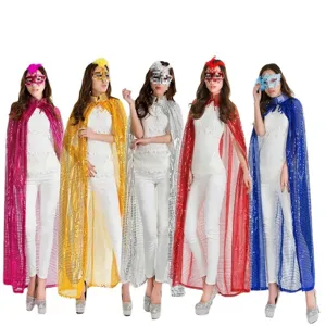 Carnival sequin cloak adult party masquerade stage performance costume cape 5 colors