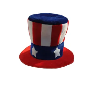 Καπέλο υψηλό Uncle Sam κόκκινο λευκό μπλε αστέρια ριγέ πάρτι ημέρα ανεξαρτησίας ΗΠΑ