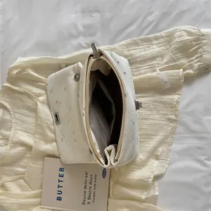 Sac bandoulière blanc imprimé étoiles élégant fourre-tout tendance sac à main pour les femmes