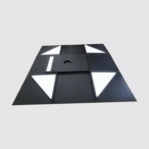 Black collapsible gift box liner four corner folding cardboard packaging insert tray.