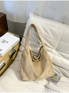 Sac cabas souple en suédine décontracté, grande capacité pour votre travail quotidien.