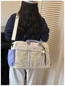 Large capacity expanding travel bag detailed view, casual fashion luggage storage handbag