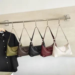 Women Woven Underarm Shoulder Bag Chic PU Leather Chic Retro Daily Casual Fashion Crossbody