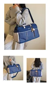Large capacity travel duffel bag fashionable lightweight casual gym bag sports shoulder handbag for women.