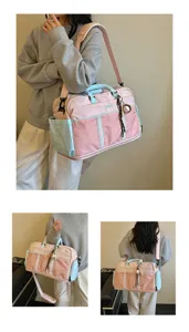 Large capacity travel duffel bag fashionable lightweight short trip fitness sports bag