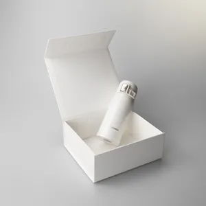 Detailed view of a premium white folding gift box showcasing interior structure and packaging.