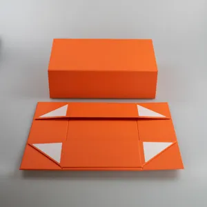 Oranger Faltschachtel-Geschenkkarton mit Magnetverschluss, faltbares Design für einfache.