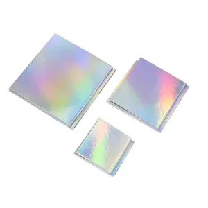 Boîte Cadeau Pliable Carrée Argent Laser Boîte d'Emballage à Rabat Magnétique Pour Fête Décoratif Rangement