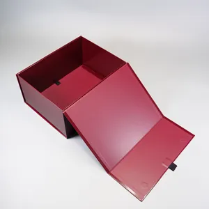 Boîte cadeau pliante bordeaux emballage fermeture magnétique grande boîte de rangement