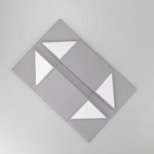 Faltbare graue Geschenkbox Detailansicht, magnetischer Verschluss, Premium Verpackung.