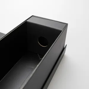 Emballage de boîte à vin pliante noire, design rabattable créatif, boîte en carton rigide.