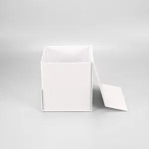 White square collapsible gift box eco-friendly folding rigid paper box for packaging
