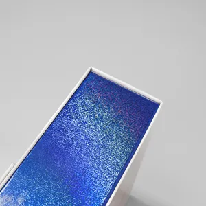 Saint Valentin Boîte Cadeau Pliante Carrée Bleu Et Blanc Bicolore Boîte D Emballage Avec Nœud Doré Fête