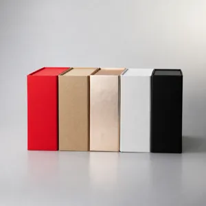 Premium rigid gift boxes set in multiple colors, durable flip cover design for luxury packaging.