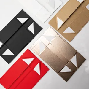 Foldable gift box magnetic closure custom rigid paper packaging boxes for present wrap
