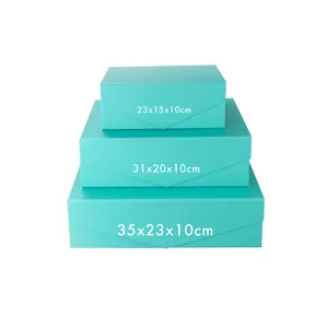 Ensemble de trois boîtes cadeaux magnétiques turquoise élégantes avec couvercle, boîtes de rangement.