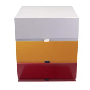 Grande boîte cadeau pliante, boîte de rangement texturée pour vêtements et articles divers.