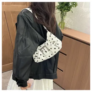 Bolso de hombro bajo el brazo de lunares estilo coreano dulce viajero bolso cruzado