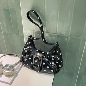 Bolso de hombro hobo con lunares estilo coreano otoño nuevo minimalista bolso casual