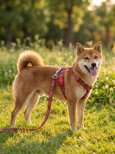 Red camouflage dog harness and leash set outdoor pet walking supplies durable accessory