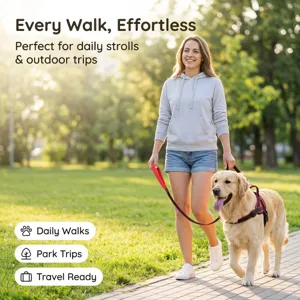 Detailed view of the pet dog vest harness and leash set, designed for comfortable daily walks.