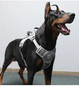 Tactical dog harness for medium large dogs, anti-pull escape proof pet vest with handle.