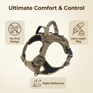 Tactical dog harness breathable anti pull pet vest with handle lightweight reflective.