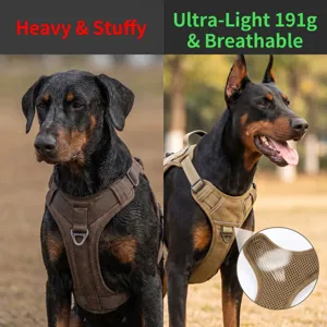 Tactical dog harness, ultra-light breathable pet vest for medium large dogs training.
