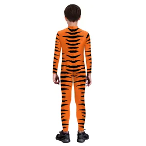 Kids tiger costume 3D digital print jumpsuit animal bodysuit for stage party performance