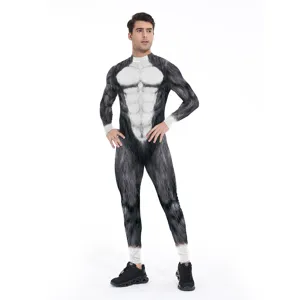 Costume cosplay stampa digitale animale di Halloween tuta a maniche lunghe da uomo