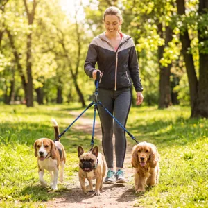 Multi-Head Dog Leash Anti-Tangle Multi-Pet Traction Rope For Small Medium Large Dogs Braided Nylon Walking Lead